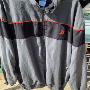 Russell Athletic Men's Gray and Black Windbreaker